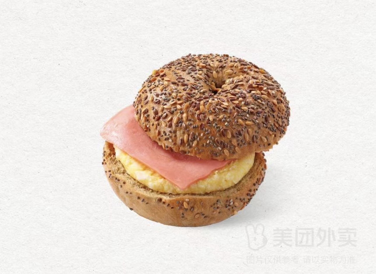 多谷物火腿蛋贝果